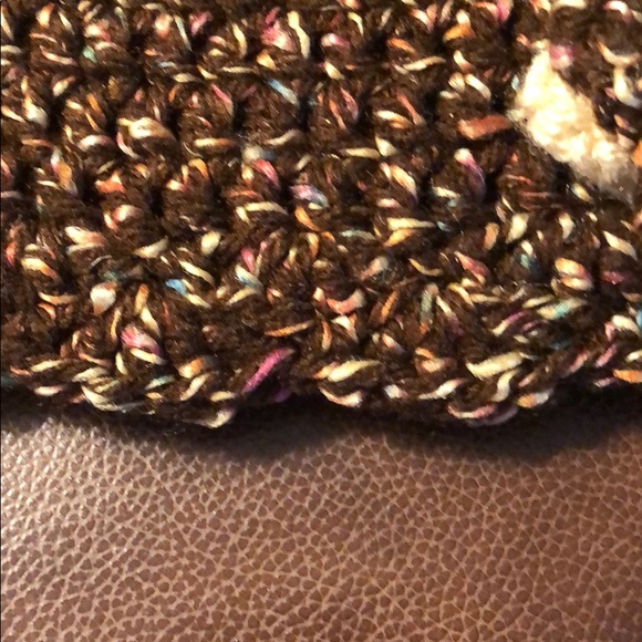 Ladies floppy winter hat flower beanie New hand crochet by me #351 - Picture 7 of 7